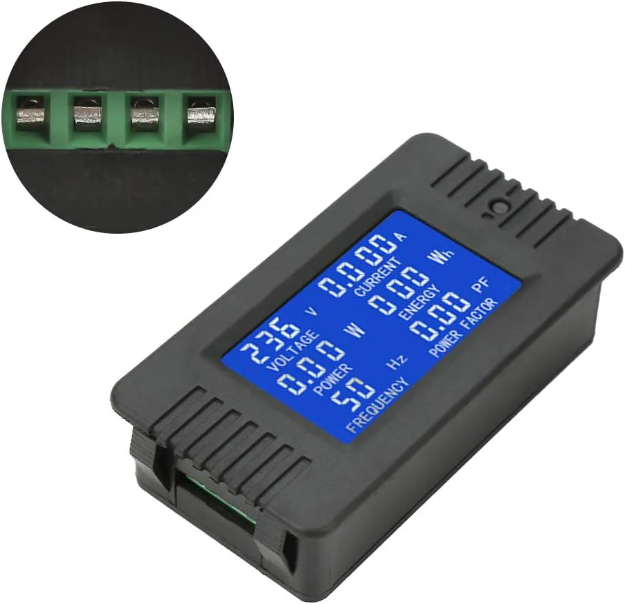 PZEM-022 Dijital Ekran Güç Volt Amper Frekans Akım Gerilim Faktörü
