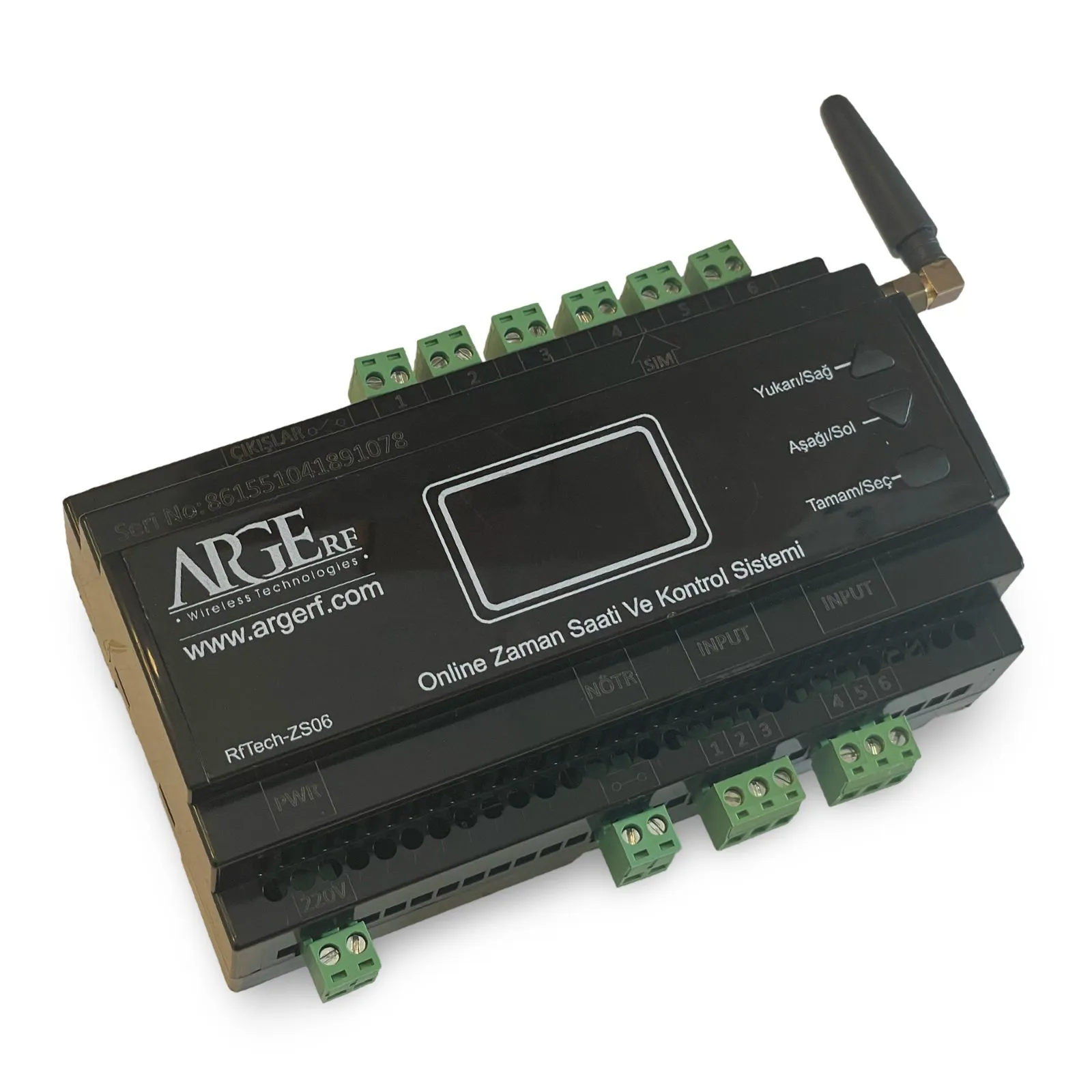Kablosuz 6 Kanal Online Zaman Saati ve Kontrol Sistemi